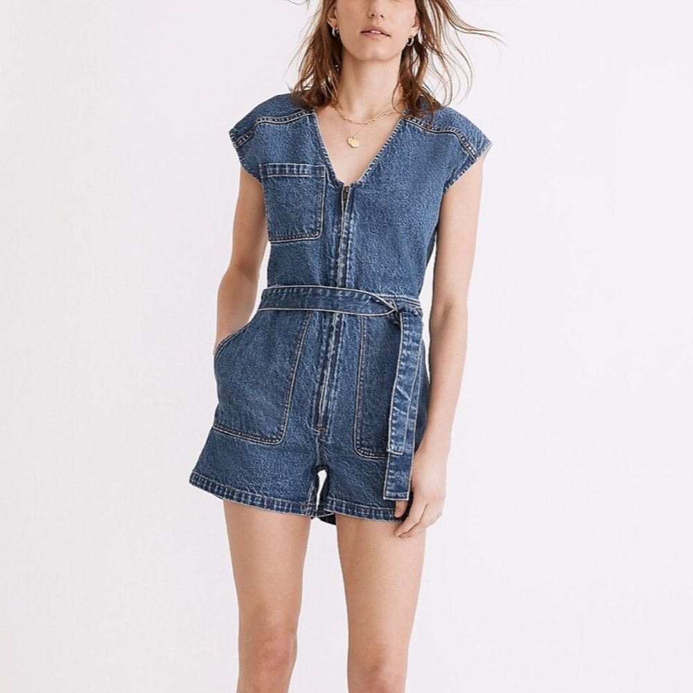 E59 Zip-Front Romper: TENCEL™ Denim Edition